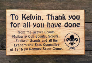 Memorial & Commemorative Plaques - Large - 380 x 220mm - Bramble Signs Engraved Wall Mounted & Freestanding Oak House Signs, Plaques, Nameplates and Wooden Gifts