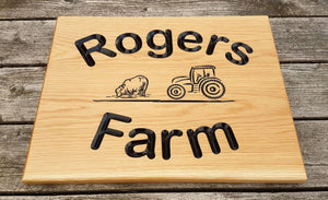 House Sign - Extra Large Square - 500 x 400mm - Bramble Signs Engraved Wall Mounted & Freestanding Oak House Signs, Plaques, Nameplates and Wooden Gifts FONT: ARIAL