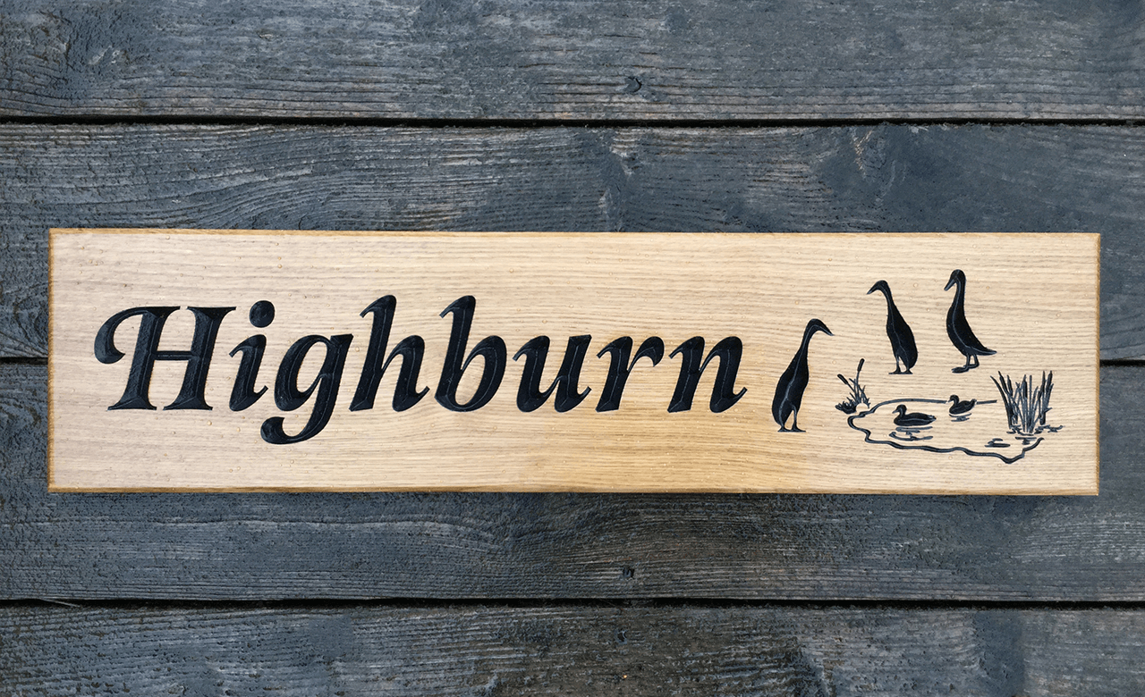 High-burn Geese Pond 500 x 110 House Sign