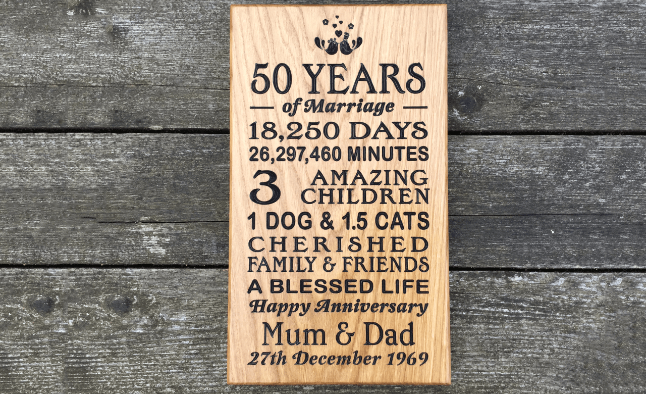 500 x 220 Wedding Anniversary House Sign