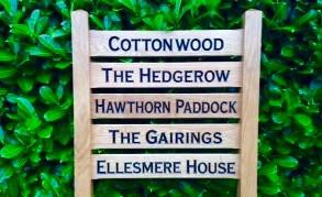 Ladder Sign - Multi-Rung - 720 x 110mm - Posts 70 x 70 x 1520mm - Bramble Signs Engraved Wall Mounted & Freestanding Oak House Signs, Plaques, Nameplates and Wooden Gifts