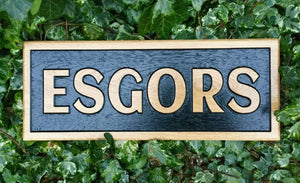 ESGORS reverse house sign FONT: CLEARFACEGOT