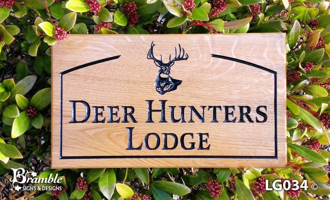 HOUSE SIGNS - LARGE - 380 x 220mm - Bramble Signs Oak House Signs and Wooden Gifts FONT: LATIENNE