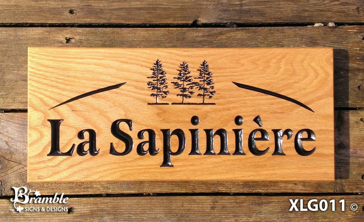 House Sign - Extra Large - 500 x 220mm - Bramble Signs Engraved Wall Mounted & Freestanding Oak House Signs, Plaques, Nameplates and Wooden Gifts FONT: LATIENNE