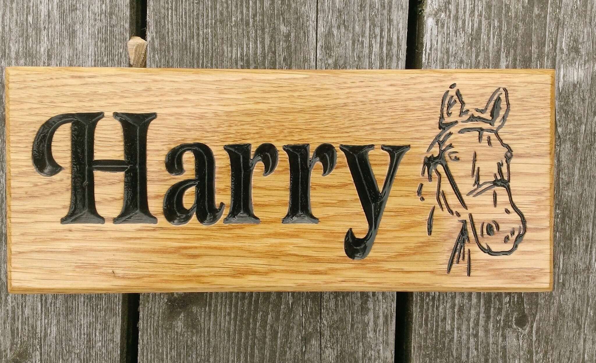 Stable Sign - Small - 265 x 110mm - Bramble Signs Engraved Wall Mounted & Freestanding Oak House Signs, Plaques, Nameplates and Wooden Gifts