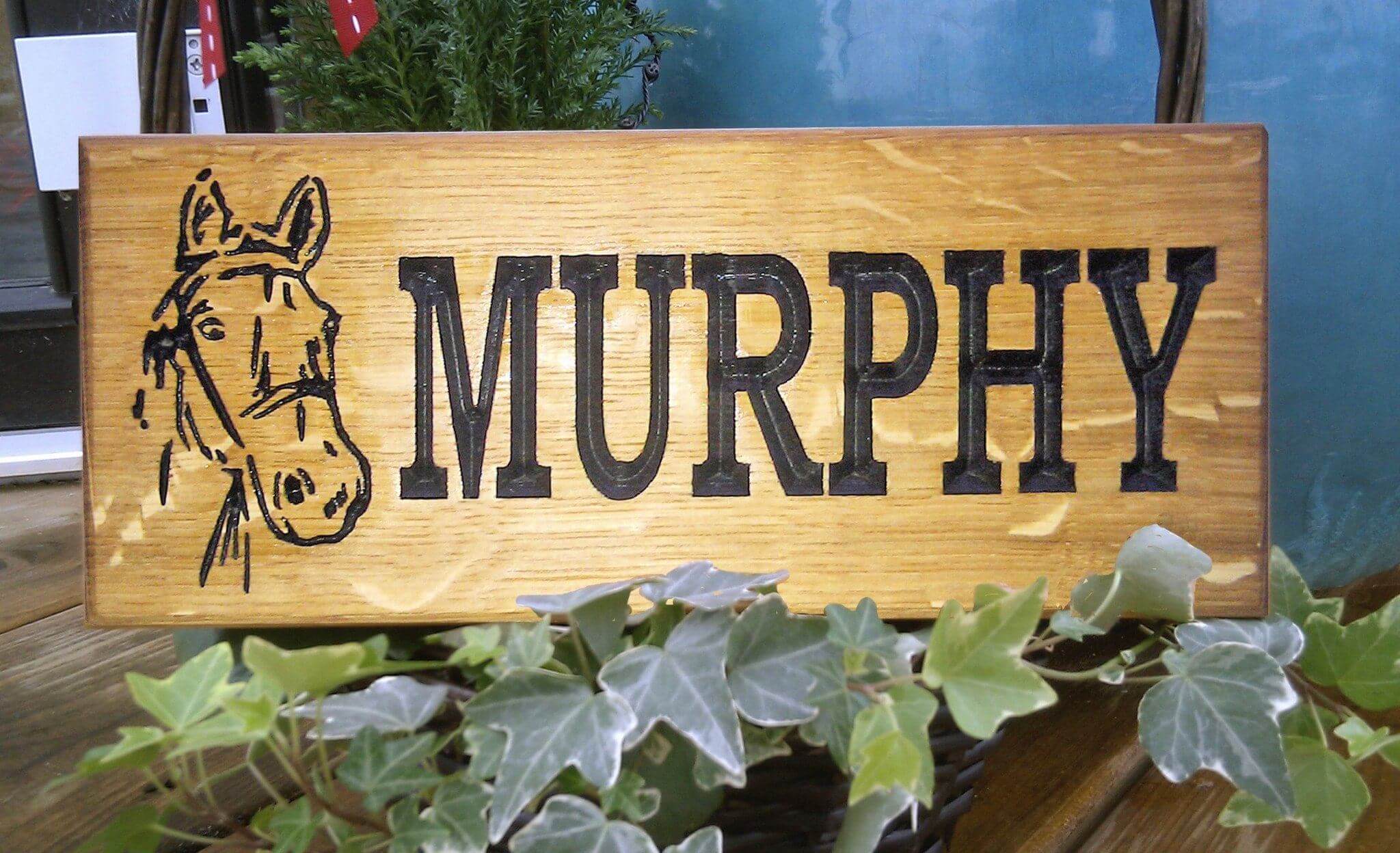 Stable Sign - Small - 265 x 110mm - Bramble Signs Engraved Wall Mounted & Freestanding Oak House Signs, Plaques, Nameplates and Wooden Gifts