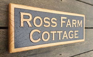 Ross Farm Cottage reverse sign FONT: COPPERPLATE