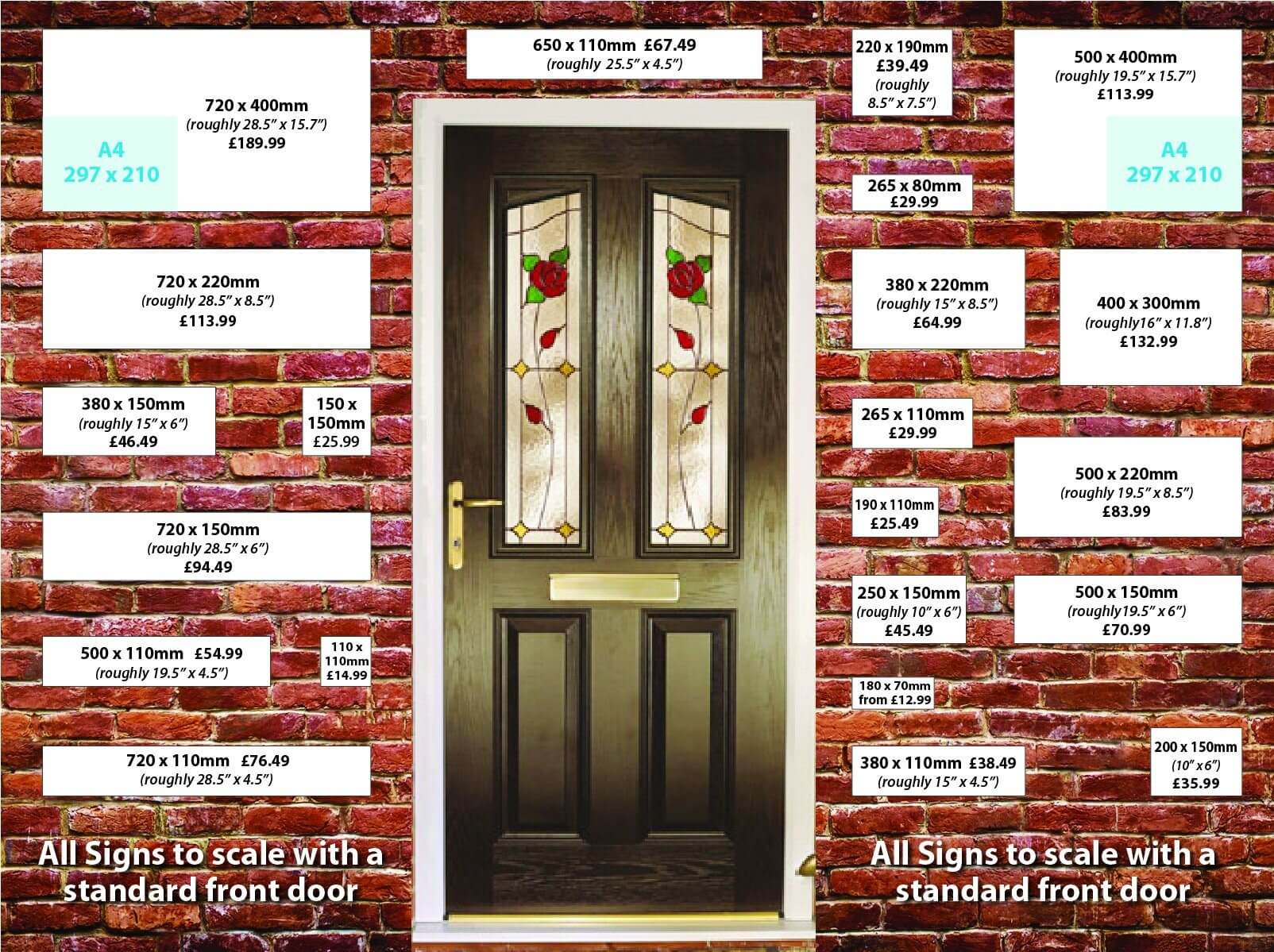 Extra Small House Plaque 190 x 110mm - Slightly smaller than an A5 piece of paper