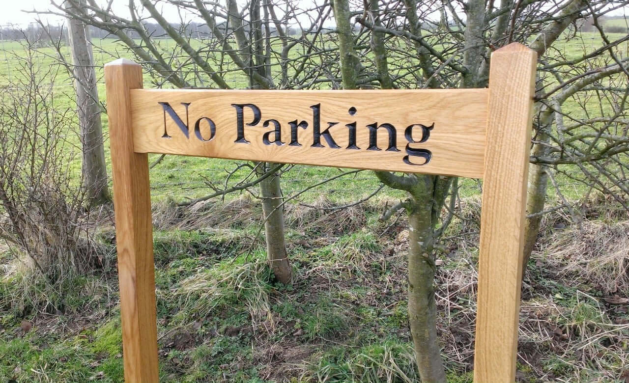 Ladder Sign - Long Thin - 720 x 110mm - Posts 45 x 45 x 915mm - Bramble Signs Engraved Wall Mounted & Freestanding Oak House Signs, Plaques, Nameplates and Wooden Gifts