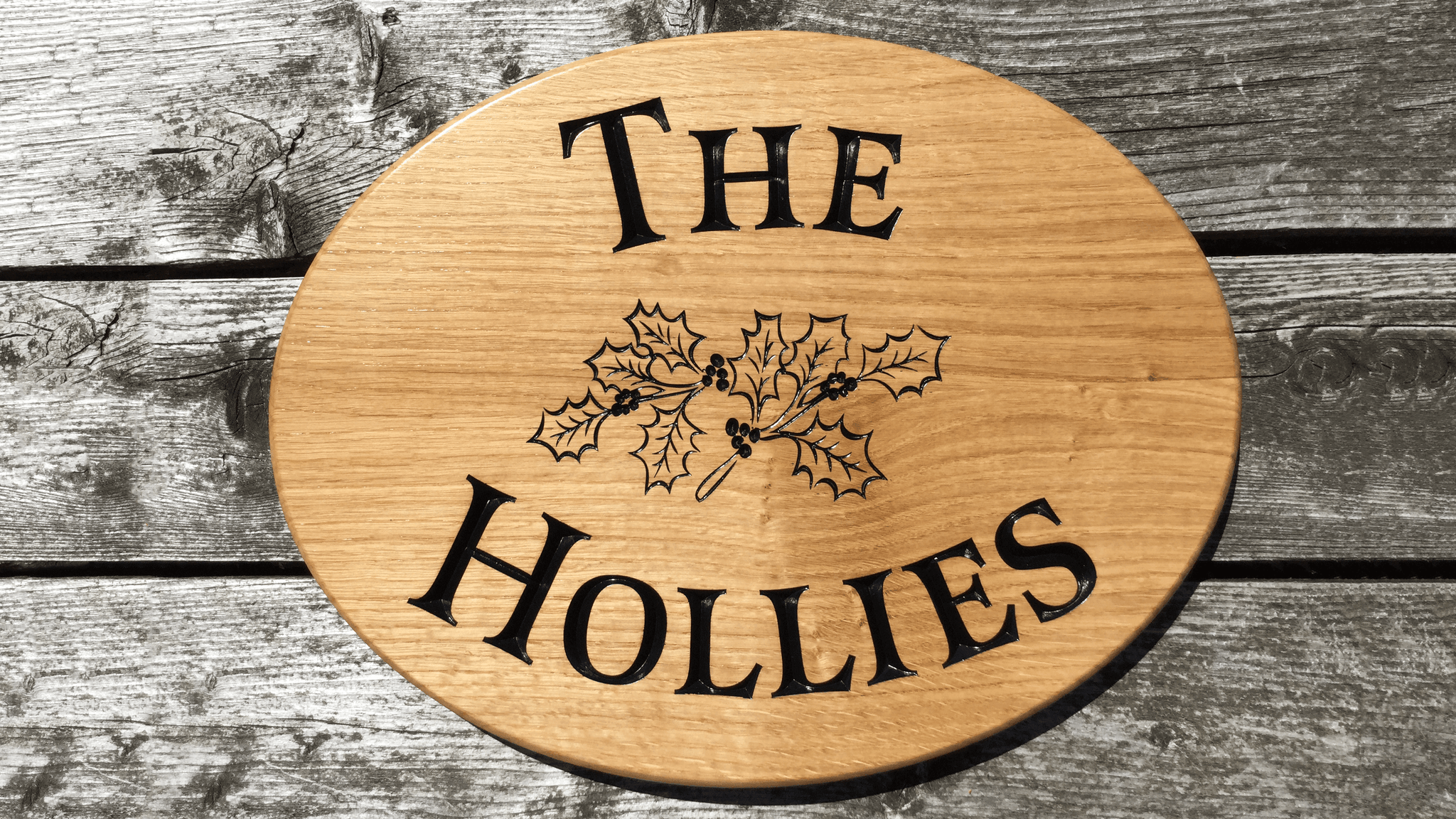 Extra Large Oval Personalised Wooden House Sign 430 x 330mm