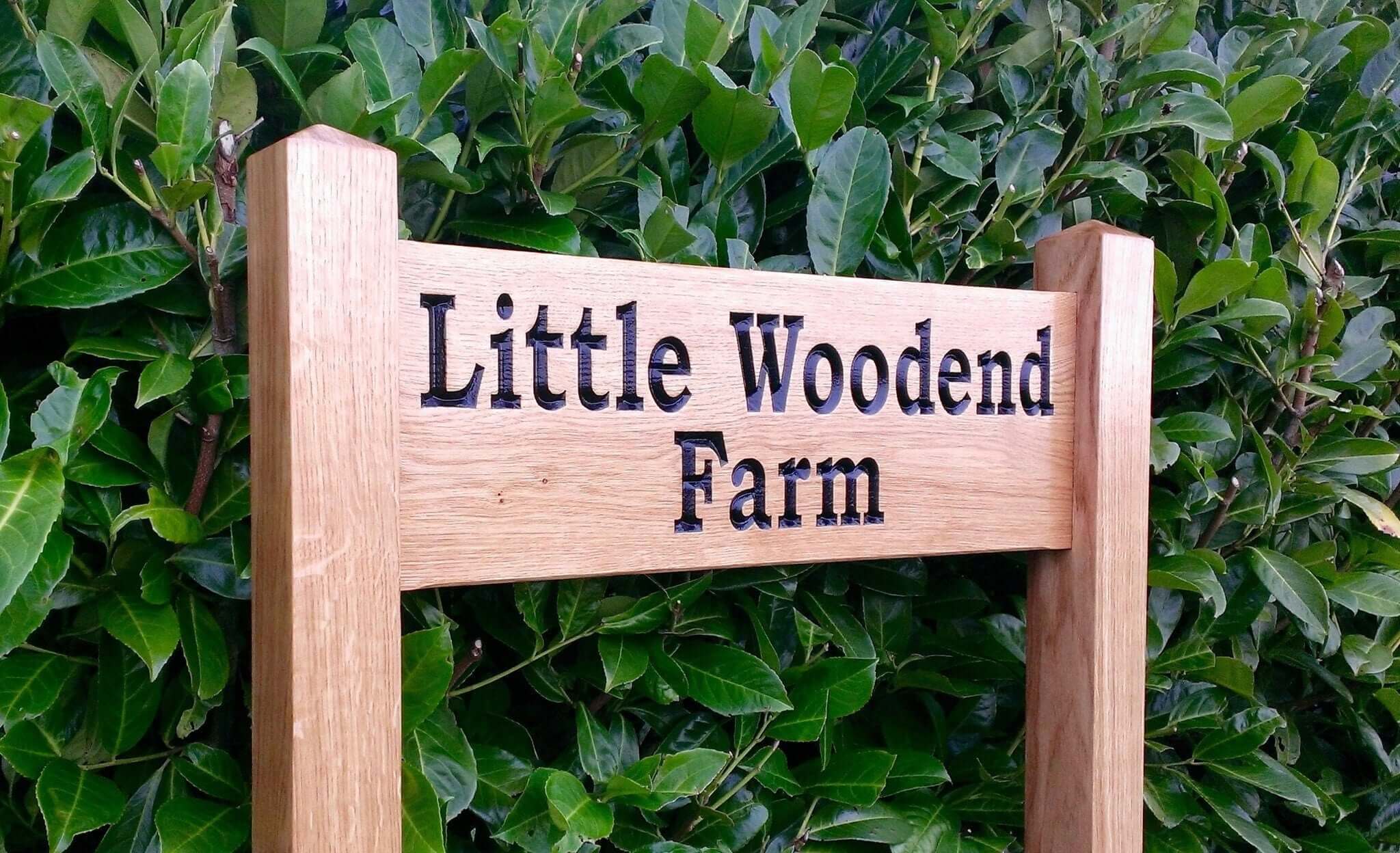 Ladder Sign - Large - 720 x 220mm - Posts 70 x 70 x 1520mm - Bramble Signs Engraved Wall Mounted & Freestanding Oak House Signs, Plaques, Nameplates and Wooden Gifts