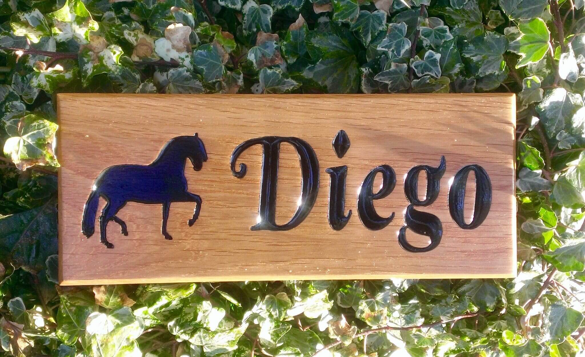 Stable Sign - Small - 265 x 110mm - Bramble Signs Engraved Wall Mounted & Freestanding Oak House Signs, Plaques, Nameplates and Wooden Gifts