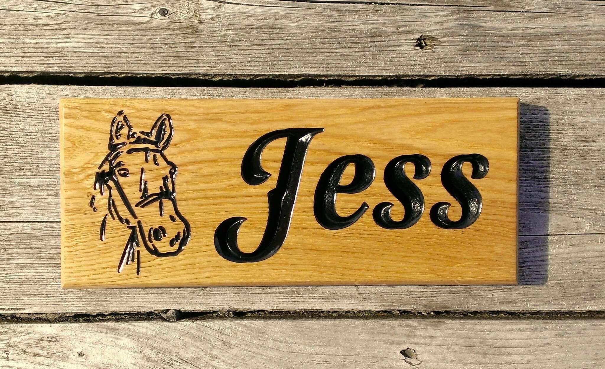 Stable Sign - Small - 265 x 110mm - Bramble Signs Engraved Wall Mounted & Freestanding Oak House Signs, Plaques, Nameplates and Wooden Gifts