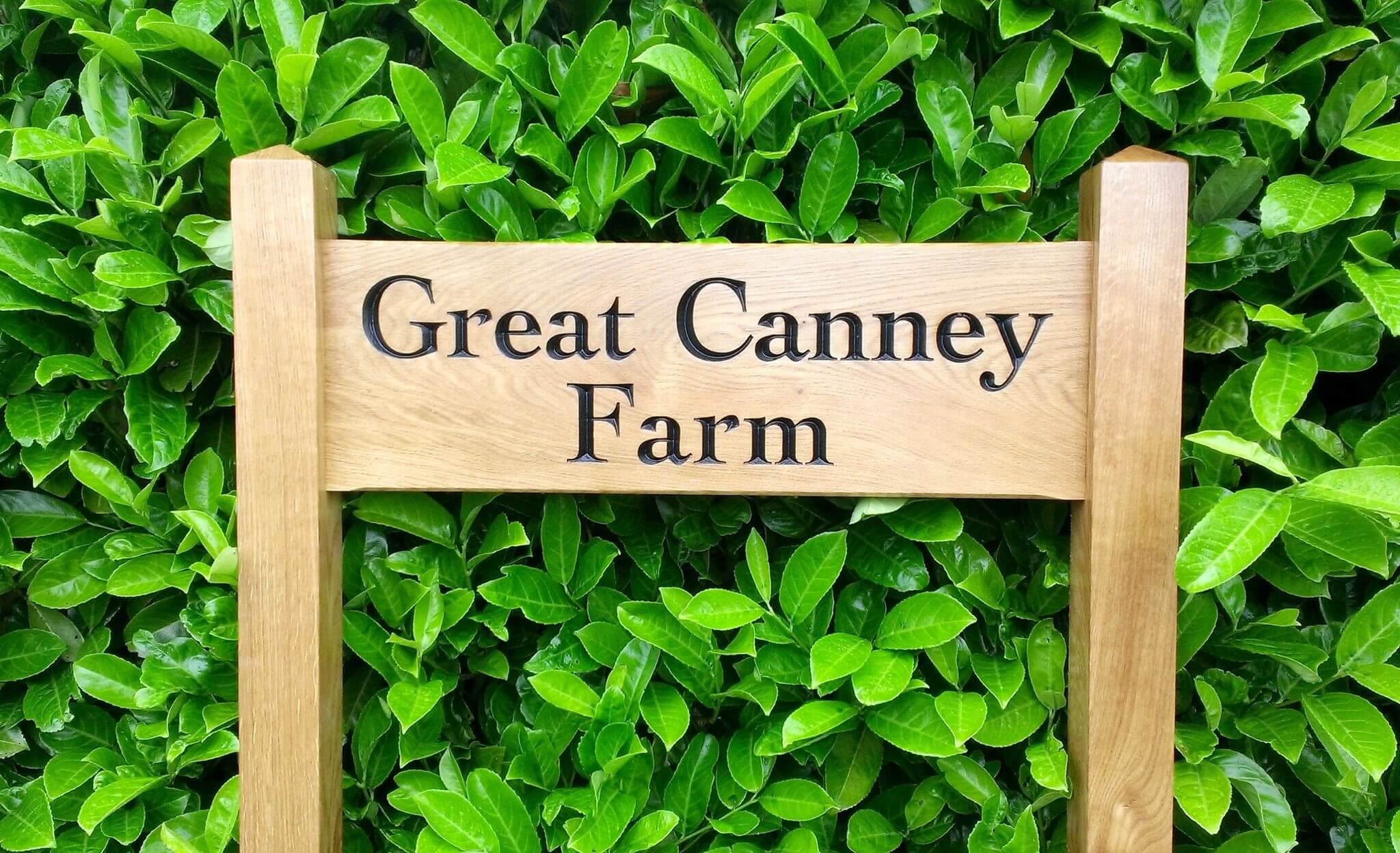 Ladder Sign - Large - 720 x 220mm - Posts 70 x 70 x 1520mm - Bramble Signs Engraved Wall Mounted & Freestanding Oak House Signs, Plaques, Nameplates and Wooden Gifts