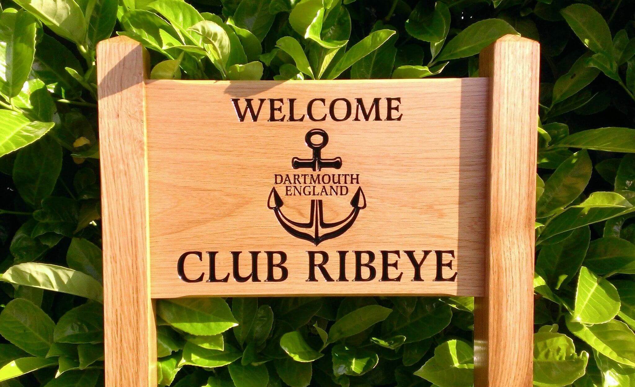 Ladder Sign - Small - 380 x 220mm - Posts 45 x 45 x 915mm - Bramble Signs Engraved Wall Mounted & Freestanding Oak House Signs, Plaques, Nameplates and Wooden Gifts FONT: COCHIN BOLD