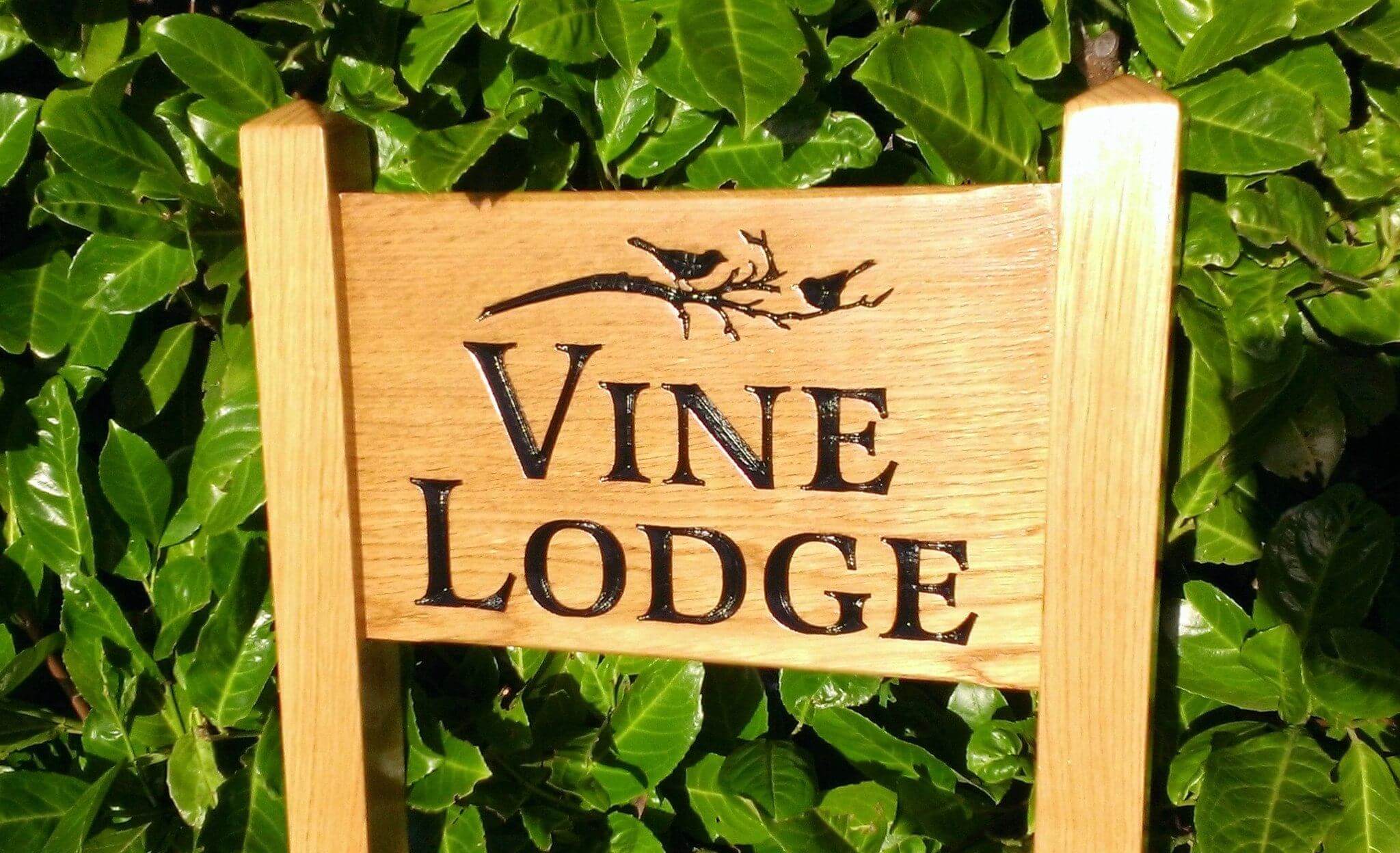 Ladder Sign - Small - 380 x 220mm - Posts 45 x 45 x 915mm - Bramble Signs Engraved Wall Mounted & Freestanding Oak House Signs, Plaques, Nameplates and Wooden Gifts FONT: LATIENNE