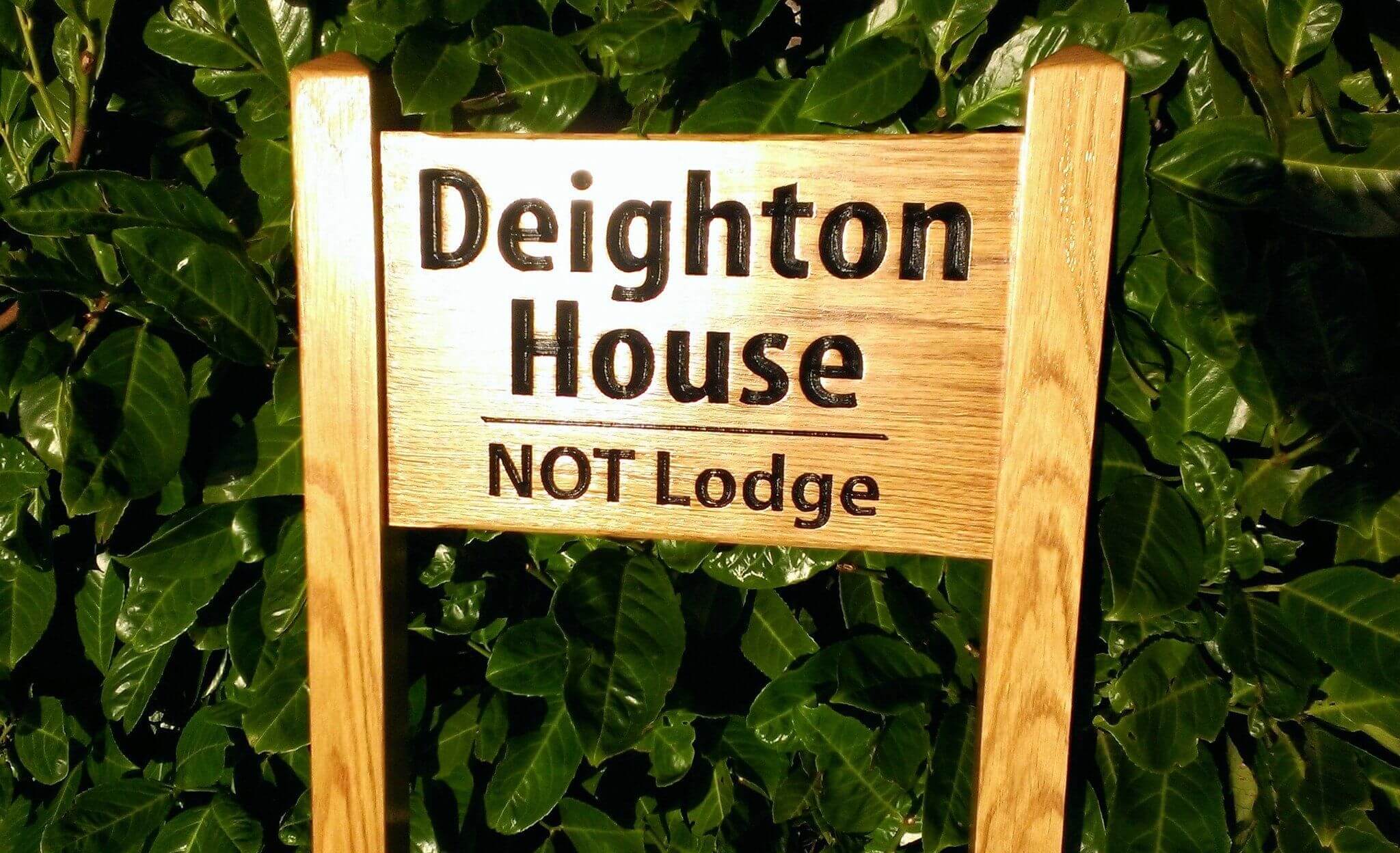 Ladder Sign - Small - 380 x 220mm - Posts 45 x 45 x 915mm - Bramble Signs Engraved Wall Mounted & Freestanding Oak House Signs, Plaques, Nameplates and Wooden Gifts FONT: MYRIAD PRO