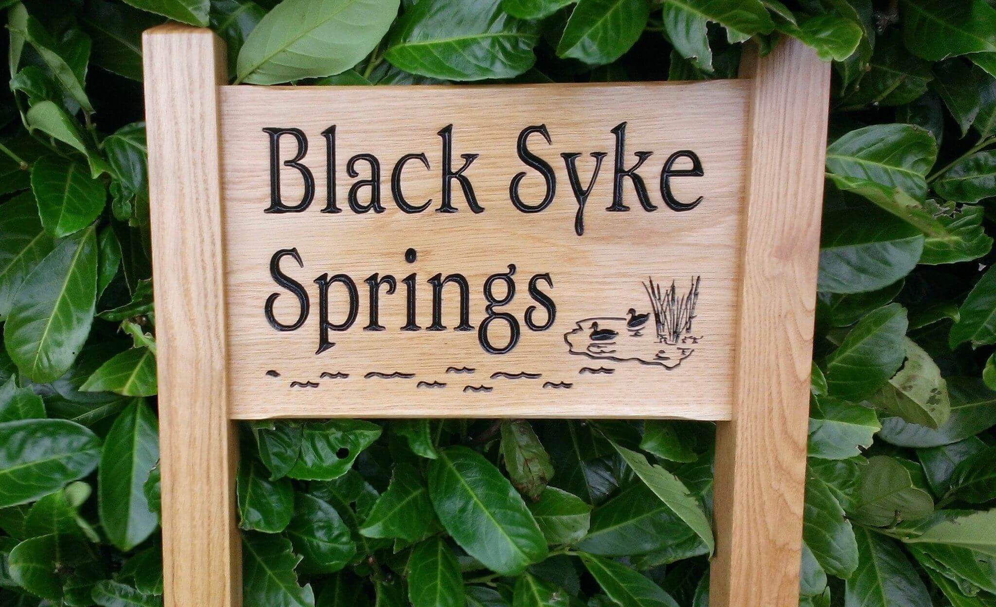 Ladder Sign - Small - 380 x 220mm - Posts 45 x 45 x 915mm - Bramble Signs Engraved Wall Mounted & Freestanding Oak House Signs, Plaques, Nameplates and Wooden Gifts