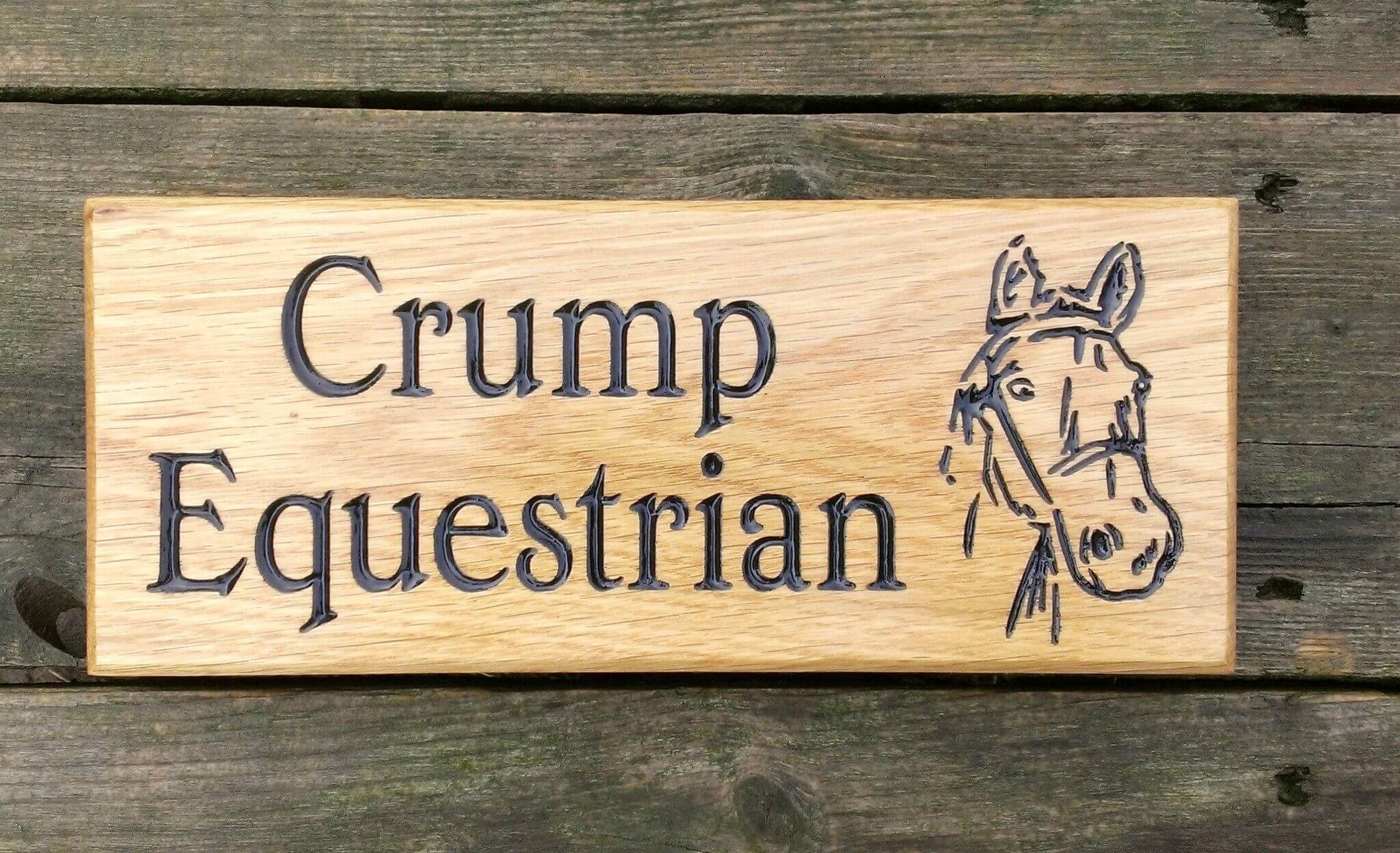 Stable Sign - Small - 265 x 110mm - Bramble Signs Engraved Wall Mounted & Freestanding Oak House Signs, Plaques, Nameplates and Wooden Gifts