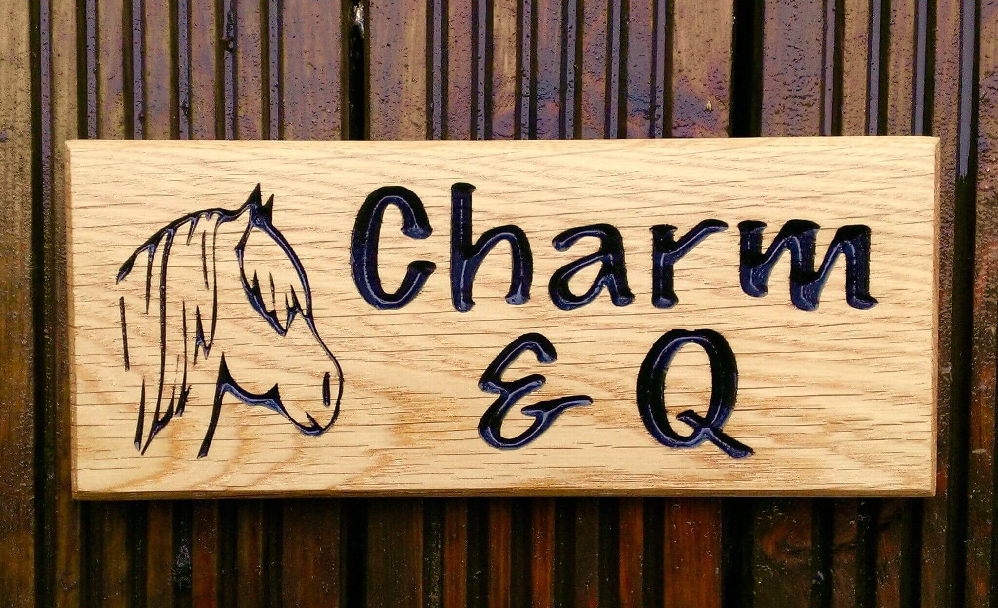 Stable Sign - Small - 265 x 110mm - Bramble Signs Engraved Wall Mounted & Freestanding Oak House Signs, Plaques, Nameplates and Wooden Gifts