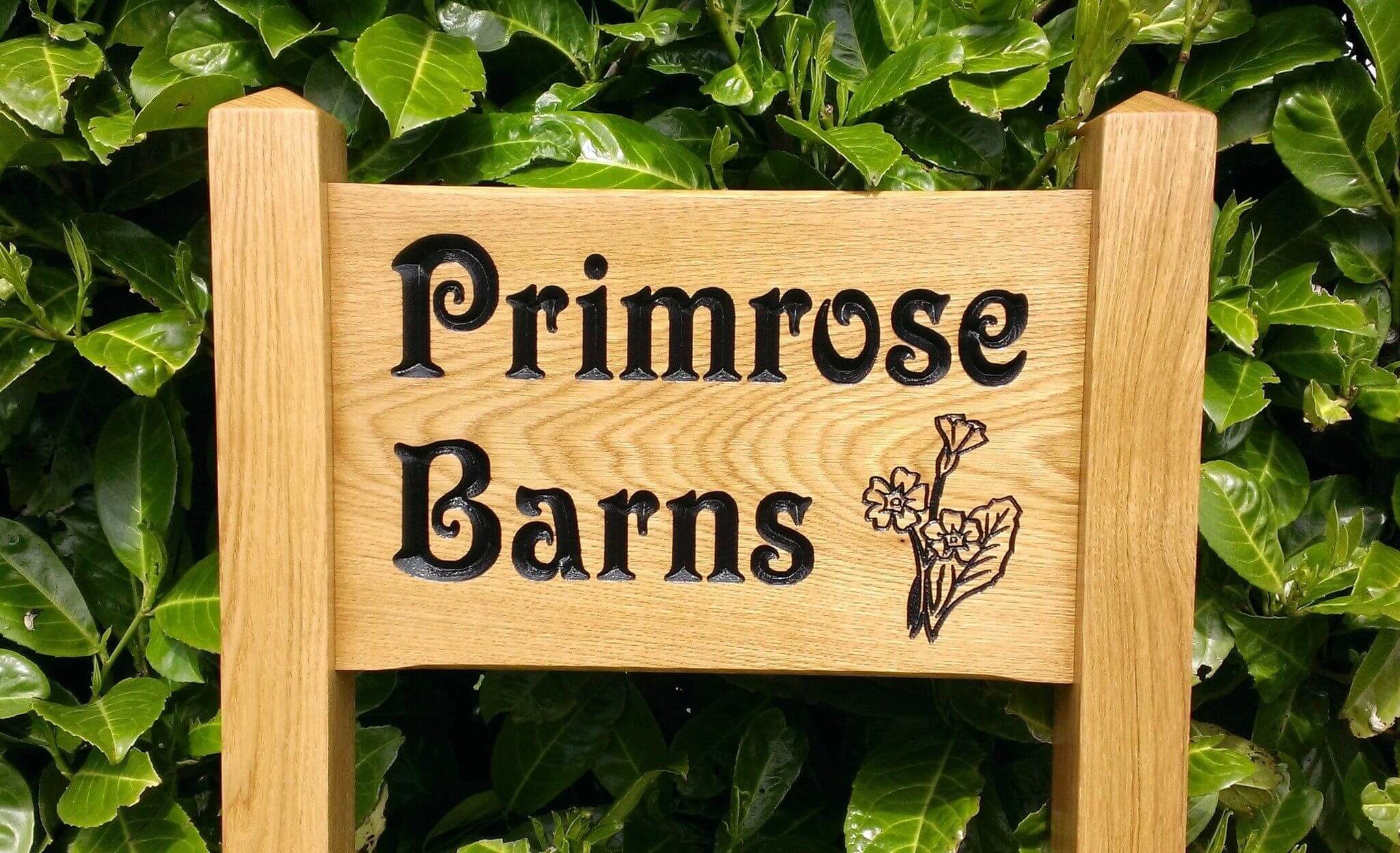 Ladder Sign - Small - 380 x 220mm - Posts 45 x 45 x 915mm - Bramble Signs Engraved Wall Mounted & Freestanding Oak House Signs, Plaques, Nameplates and Wooden Gifts FONT: VICTORIAN