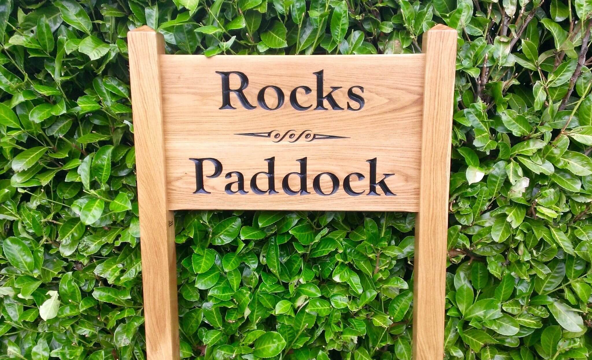 Ladder Sign - Extra Large - 720 x 400mm - Posts 70 x 70 x 1520mm - Bramble Signs Engraved Wall Mounted & Freestanding Oak House Signs, Plaques, Nameplates and Wooden Gifts