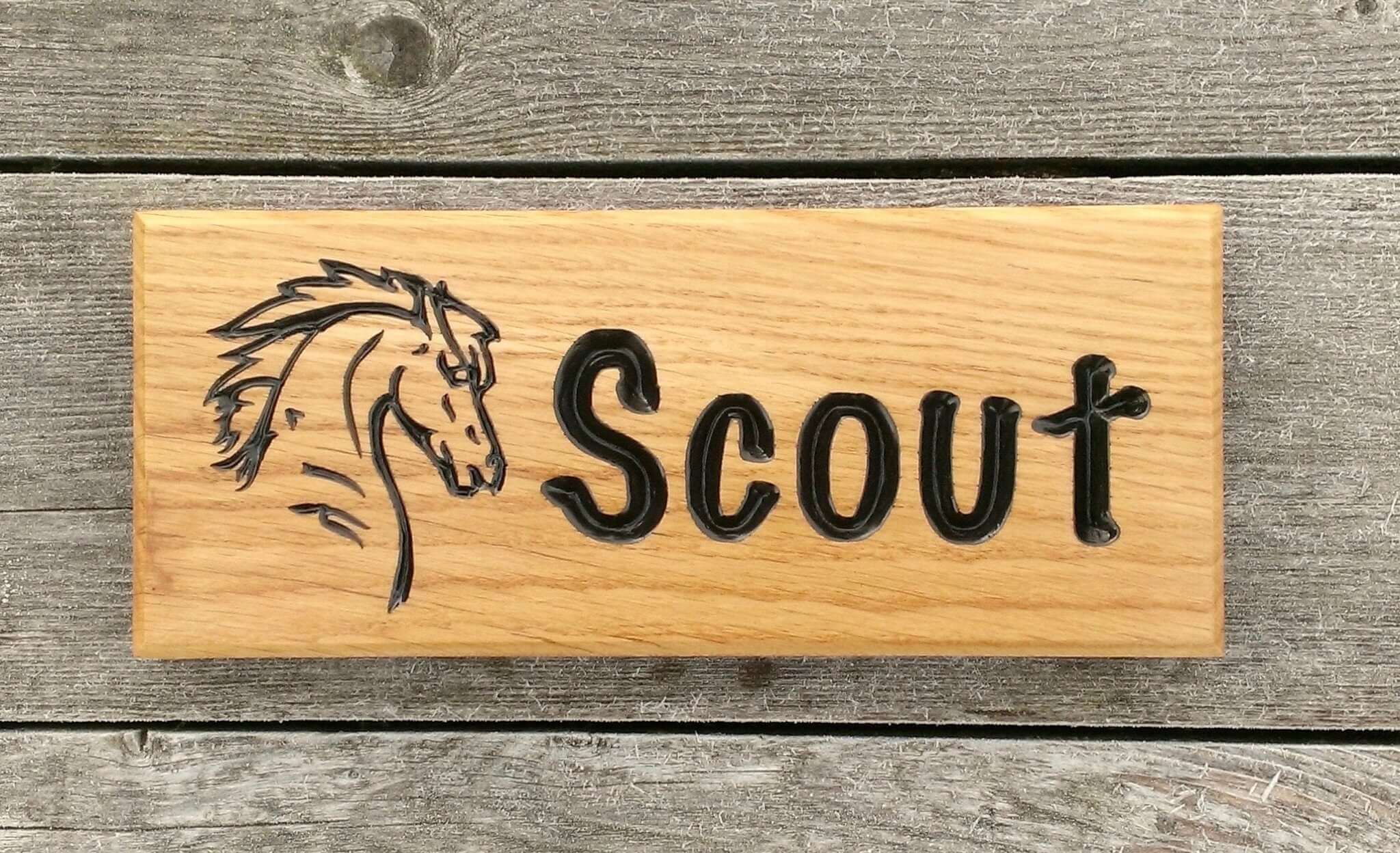 Stable Sign - Small - 265 x 110mm - Bramble Signs Engraved Wall Mounted & Freestanding Oak House Signs, Plaques, Nameplates and Wooden Gifts