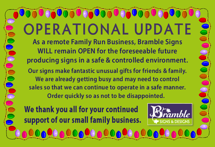 Important Operational Update Sign Operational Update 3rd November 2020