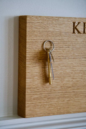 Personalised solid Oak Magnetic Keys Holder