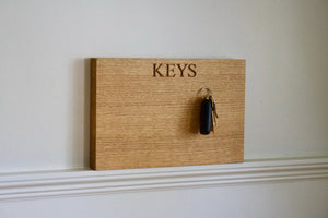 Personalised solid Oak Magnetic Keys Holder