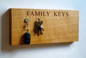 Personalised solid Oak Magnetic Keys Holder