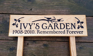 Ladder Sign - Extra Small - 380 x 110mm - Posts 28 x 28 x 450mm - Bramble Signs Engraved Wall Mounted & Freestanding Oak House Signs, Plaques, Nameplates and Wooden Gifts