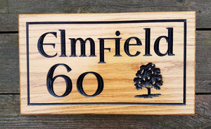 House Sign - Large - 380 x 220mm - Bramble Signs Engraved Wall Mounted & Freestanding Oak House Signs, Plaques, Nameplates and Wooden Gifts FONT: LIBERTY
