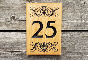 Number Sign - Medium - 150 x 225mm - Bramble Signs Engraved Wall Mounted & Freestanding Oak House Signs, Plaques, Nameplates and Wooden Gifts