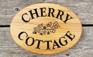 Shaped Sign - Oval - 280 x 200mm - Bramble Signs Engraved Wall Mounted & Freestanding Oak House Signs, Plaques, Nameplates and Wooden Gifts