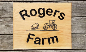 House Sign - Extra Large Square - 500 x 400mm - Bramble Signs Engraved Wall Mounted & Freestanding Oak House Signs, Plaques, Nameplates and Wooden Gifts FONT: ARIAL ROUNDED