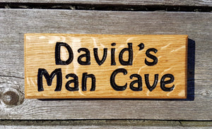 Dinky House Sign davids man cave FONT: HOBO