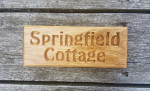 Dinky House Sign springfield cottage FONT: HOBO