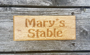 Dinky House Sign marys stable FONT: HOBO