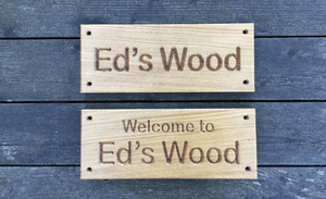 Eds Wood Natural signs with screw holes