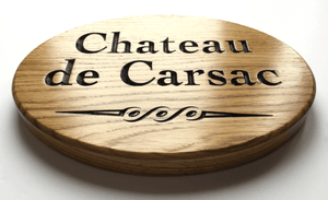 Chateau de Carsac 280x200 Solid Oak Oval House Sign