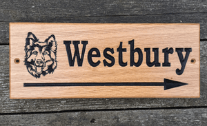 Westbury German Shepard Arrow Sign on a 380x150