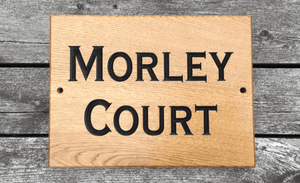 Morley Court 400x300 Large rectangular house sign FONT: COPPERPLATE