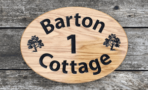 Extra Large Oval Personalised Wooden House Sign 430 x 330mm