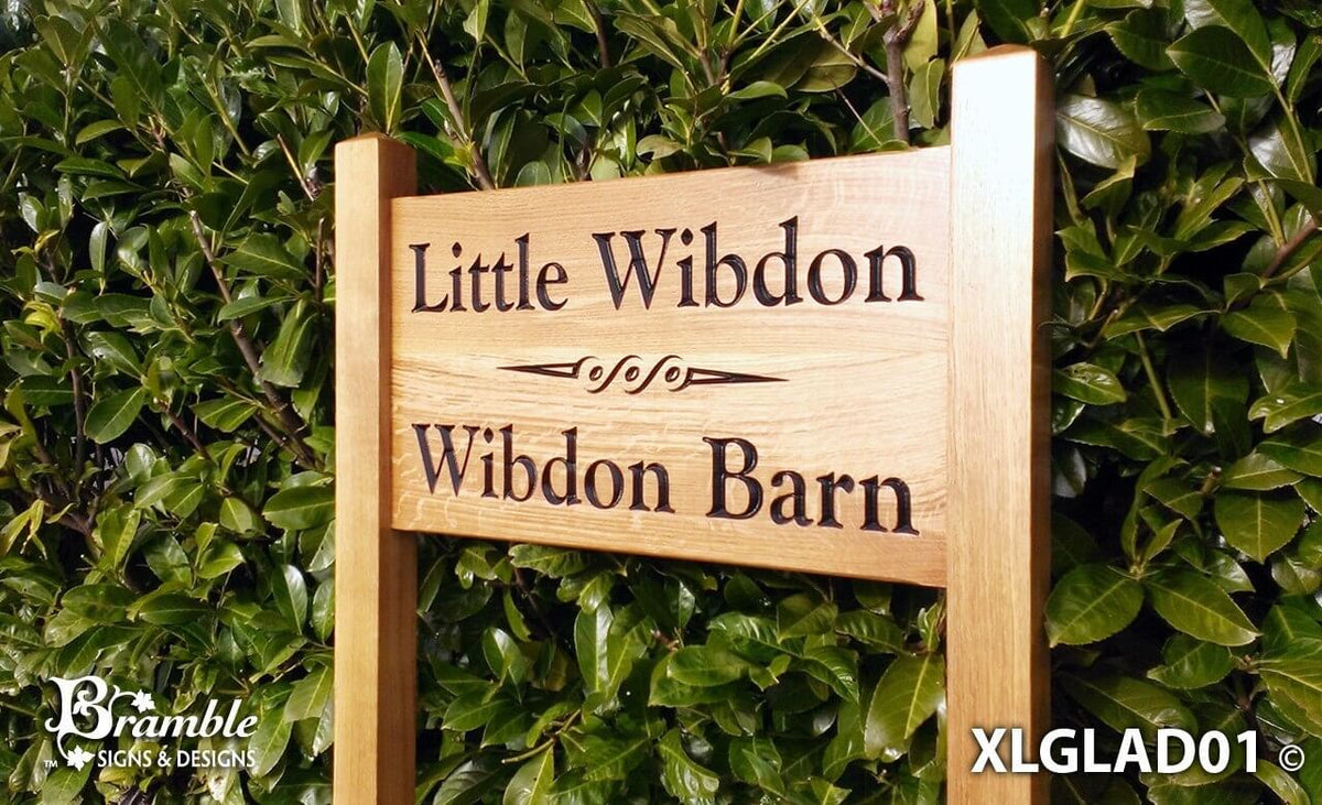 Custom Ladder Signs Solid Oak Extra Large Ladder Sign - Customizable