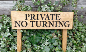 Ladder Sign - Extra Small - 380 x 110mm - Posts 28 x 28 x 450mm - Bramble Signs Engraved Wall Mounted & Freestanding Oak House Signs, Plaques, Nameplates and Wooden Gifts FONT: LATIENNE