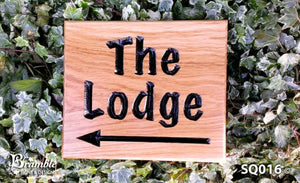 Square House Plaque engraved with the lodge and an arrow FONT: MARKER FELT