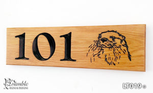 House Sign - Long Thin - 380 x 110mm - Bramble Signs Engraved Wall Mounted & Freestanding Oak House Signs, Plaques, Nameplates and Wooden Gifts