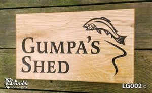 House Sign - Large - 380 x 220mm - Bramble Signs Engraved Wall Mounted & Freestanding Oak House Signs, Plaques, Nameplates and Wooden Gifts FONT: LATIENNE