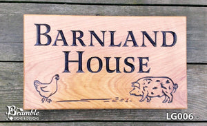 House Sign - Large - 380 x 220mm - Bramble Signs Engraved Wall Mounted & Freestanding Oak House Signs, Plaques, Nameplates and Wooden Gifts FONT: LATIENNE